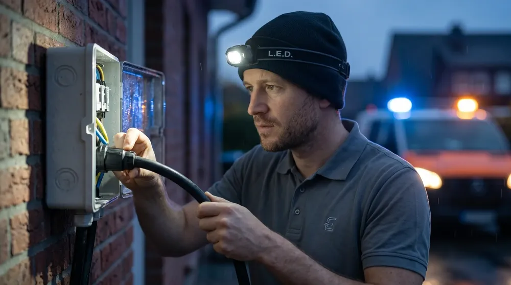 Electrician with meter